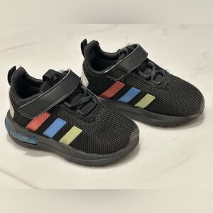 Toddler Adidas Black and Colorful Sneakers